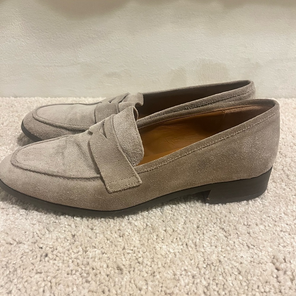 Aquatalia Suede Penny Loafers Women's Size 7.5 Made In Italy